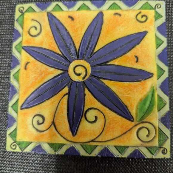 Set Of 4 Lot Colorful Coasters Sommelier Fun Under Glass Grapes Pears Olives - Picture 2 of 7